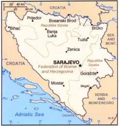 Image of Map of Bosnia and Herzegovina