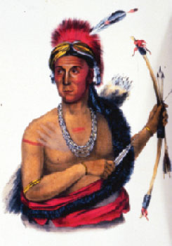 Image of Meskwaki Chief Poweshiek, ca. 1830, from a 19th Century engraving