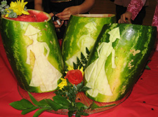 Image of Watermelon carving to celebrate Tét